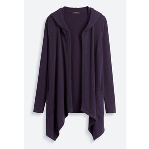 Laila Jayde Navy Hooded Open Duster Cardigan - XL